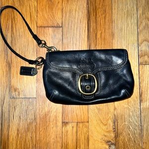COACH black wristlet